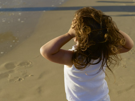 Child at the sea shore